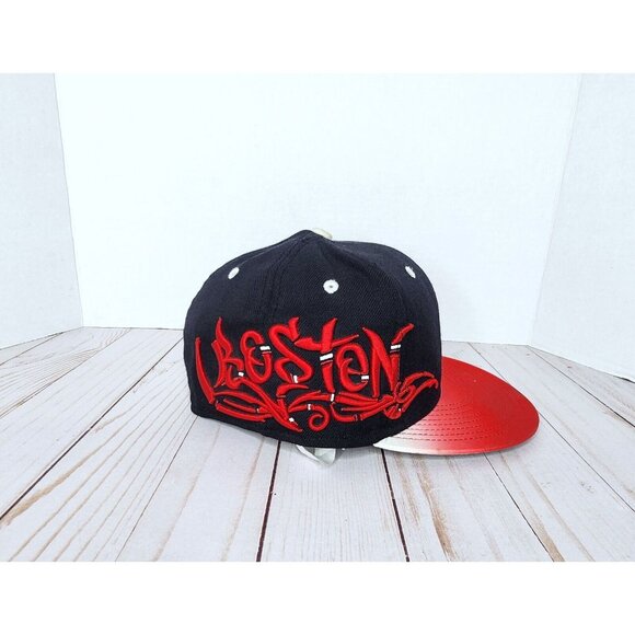 Boston Red Sox Wicked Fade Custom New Era Hat Cap 7 1/8 Black and Red Ombre - Picture 4 of 10